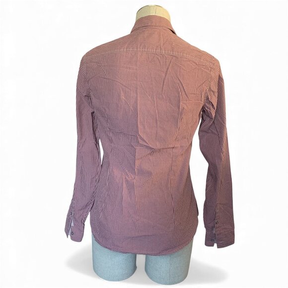 Timberland Women’s Slim Fit Button-Up Shirt – Red Check – Size 4 Stretch Cotton - Picture 2 of 6